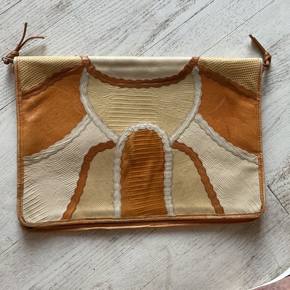 Vintage Carlos Falchi patchwork attaché - Picture 2 of 13